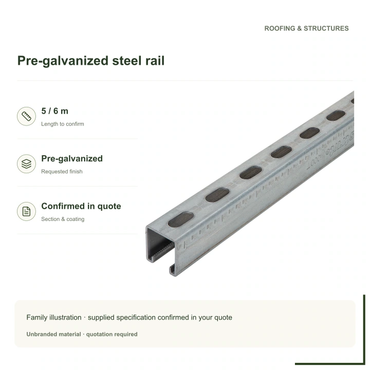 Pre-galvanized steel rail