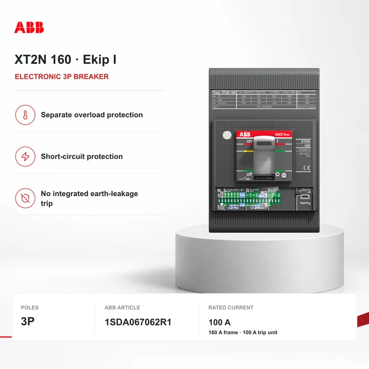 ABB XT2N 160 Ekip I · 100 A · 3P