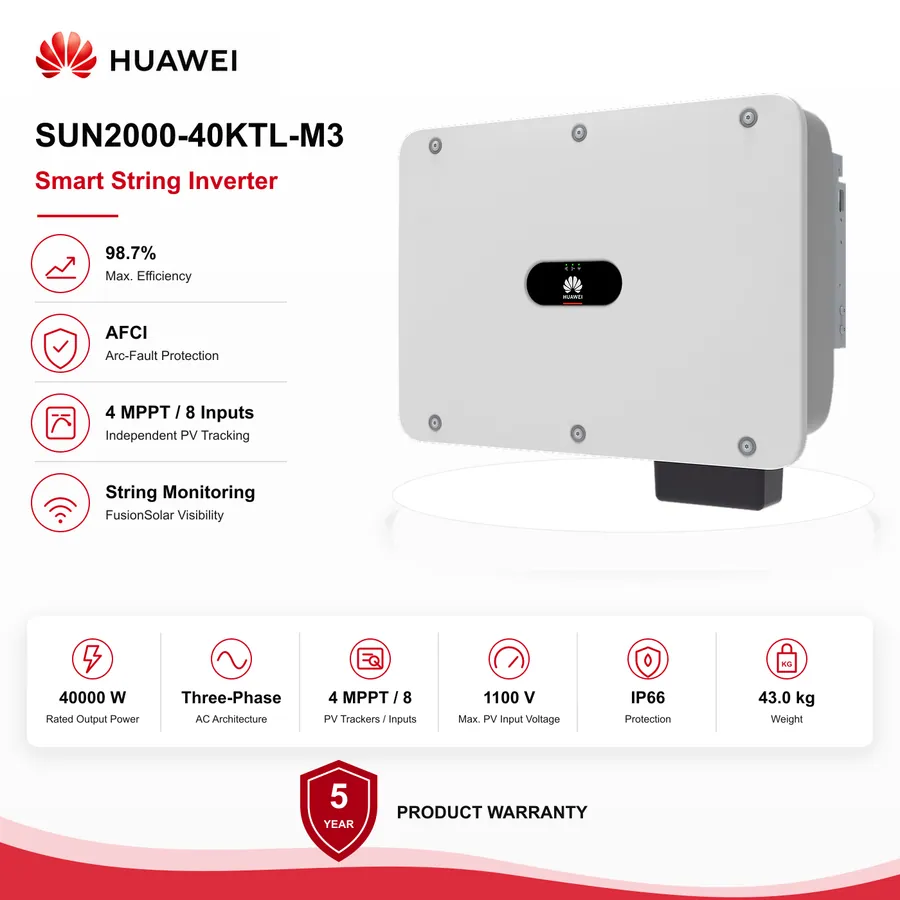 Huawei SUN2000 40 kW Three-Phase String Inverter