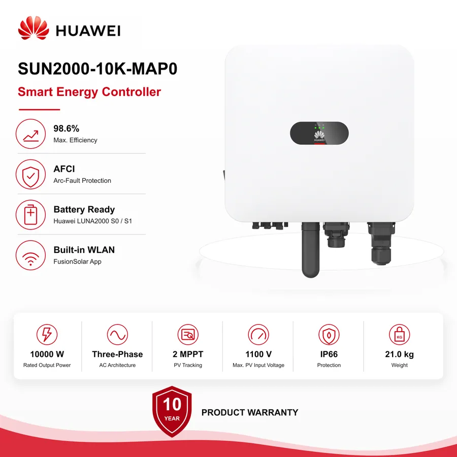 Huawei SUN2000 10 kW Three-Phase Hybrid Solar Inverter