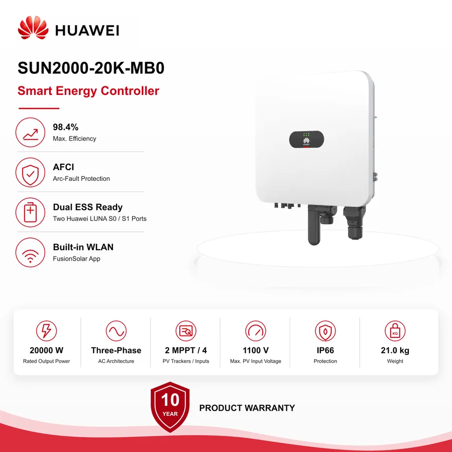 Huawei SUN2000 20 kW Three-Phase Hybrid Solar Inverter