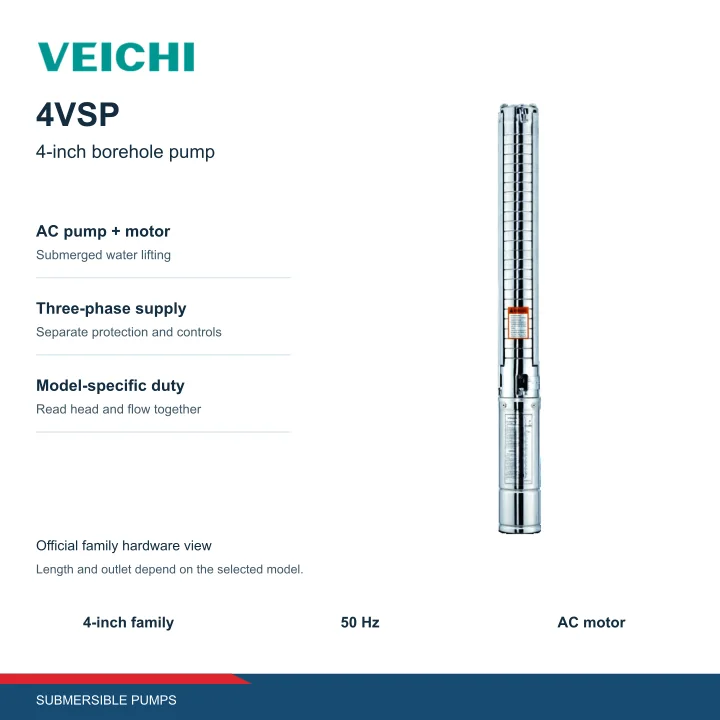 VEICHI 4VSP 4-inch Submersible Borehole Pump