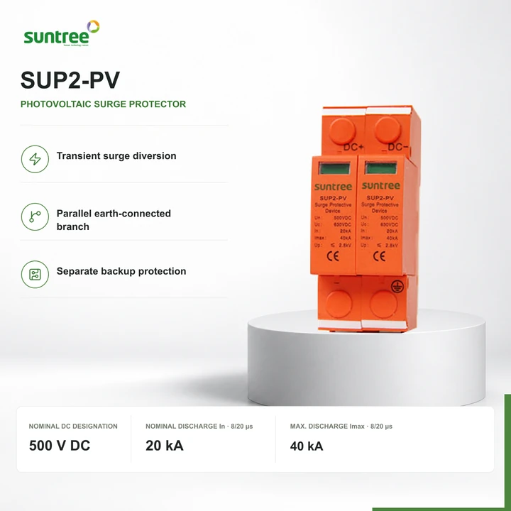 Suntree SUP2-PV · 2P · 500 V DC · 20 / 40 kA