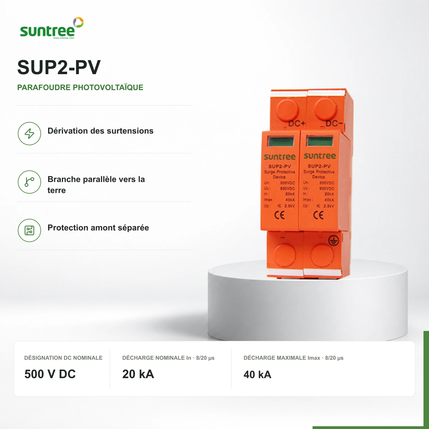 Vue authentifiée du SUP2-PV orange, marquages d’origine conservés. Les valeurs Uc / Up de cette révision ne se transfèrent pas à une autre fourniture. L’ensemble exact et ses limites sont identifiés au devis écrit.