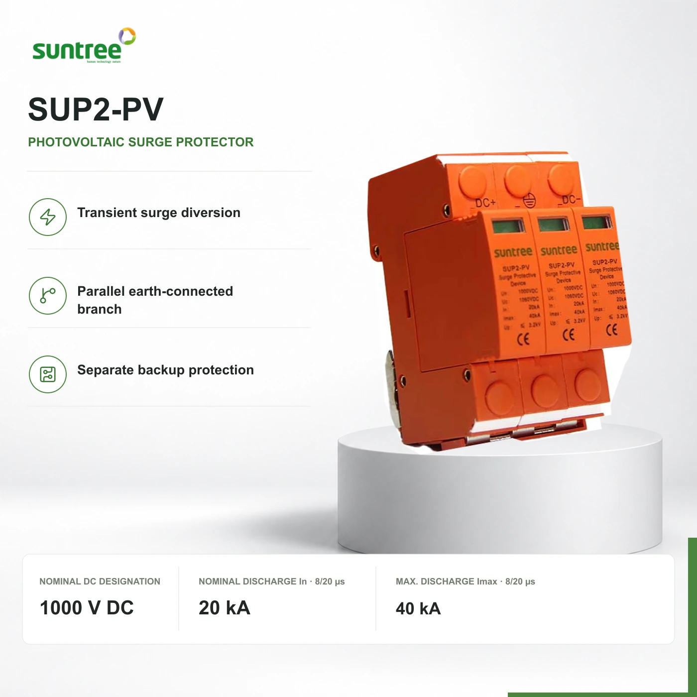 Authenticated orange SUP2-PV hardware view; original markings are preserved. Revision-specific Uc / Up markings are not transferable to a different supplied revision. The exact assembly and ratings are identified in the written quote.