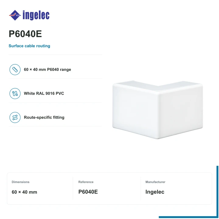 Ingelec external corner for 60 × 40 mm skirting