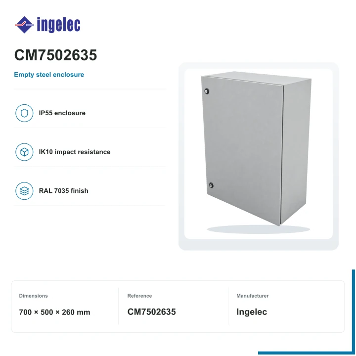 Ingelec Metalbox empty IP55 enclosure · 700 × 500 × 260 mm