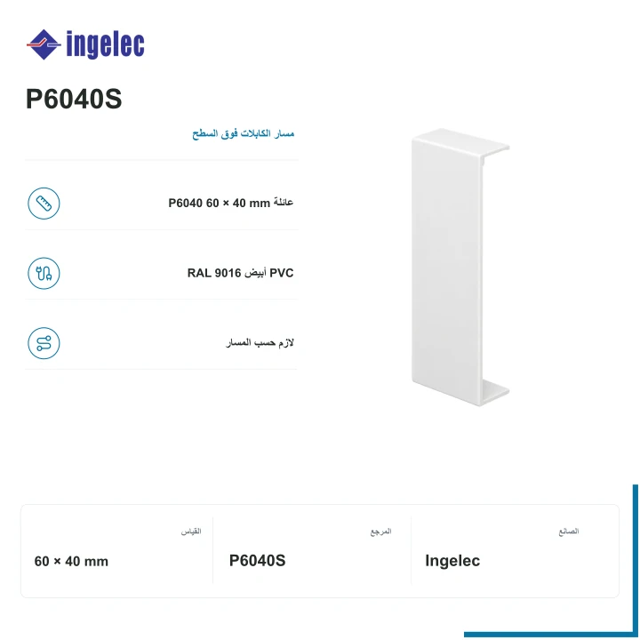 Ingelec سدّادة النهاية لبلانط 60 × 40 mm