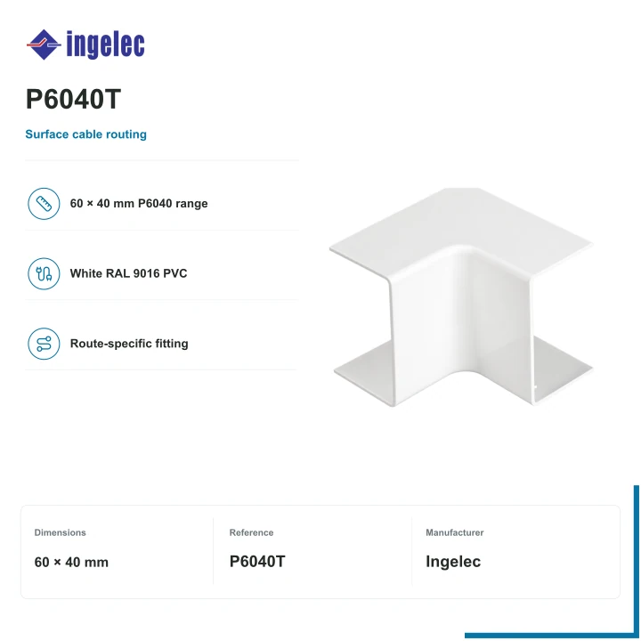 Ingelec t junction for 60 × 40 mm skirting