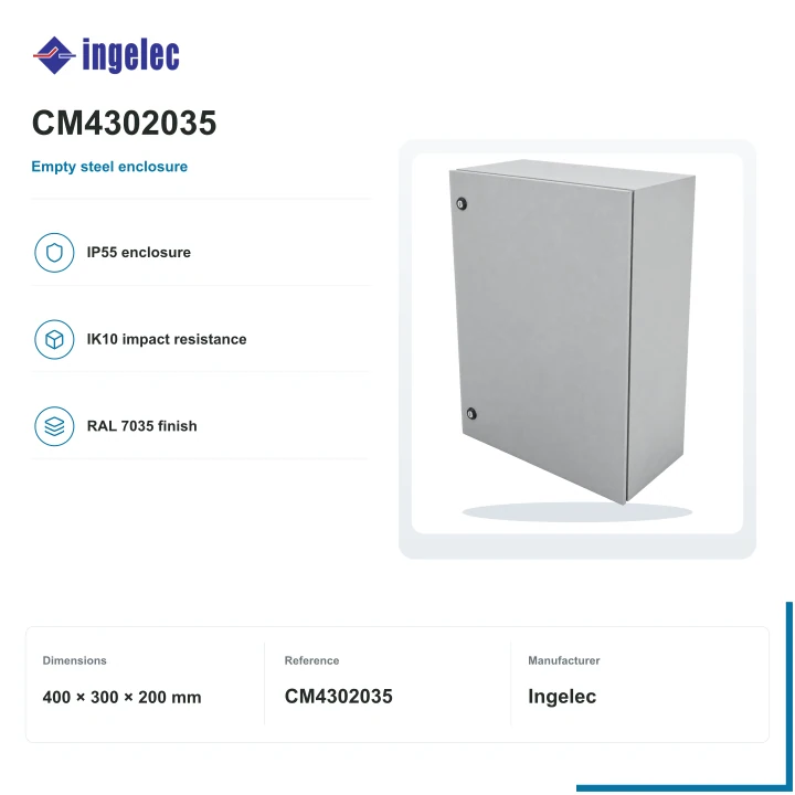 Ingelec Metalbox empty IP55 enclosure · 400 × 300 × 200 mm
