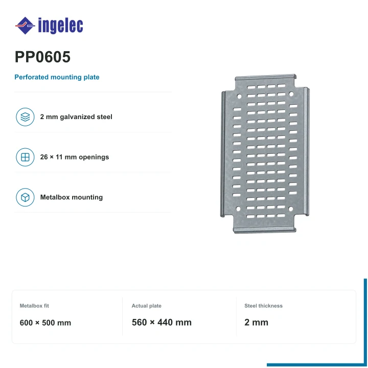 Ingelec perforated plate for 600 × 500 mm Metalbox
