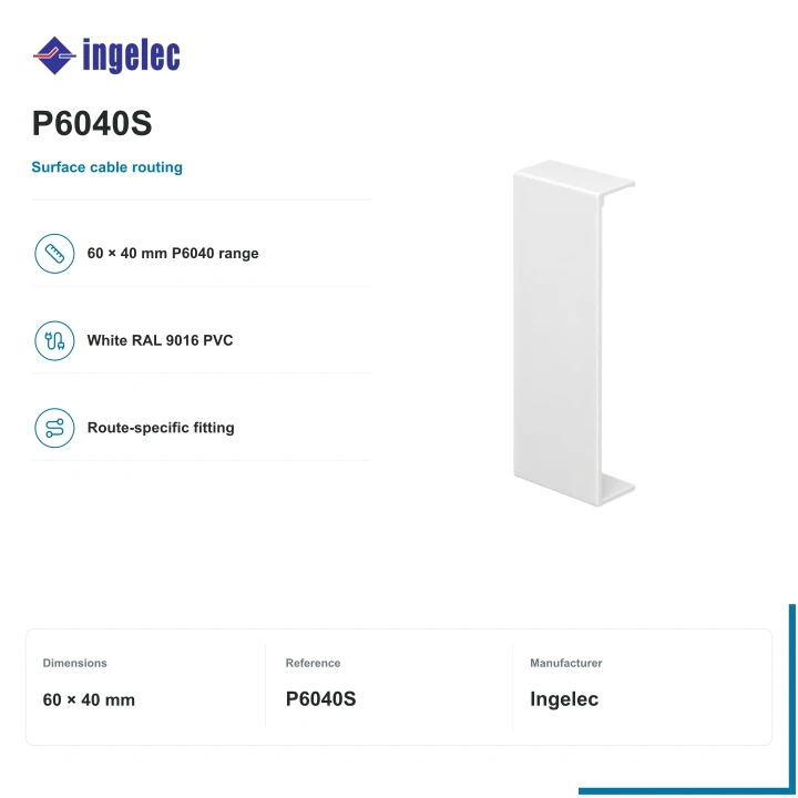 Ingelec end cap for 60 × 40 mm skirting