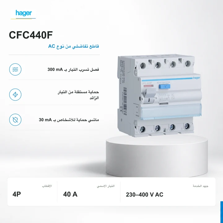 Hager CFC440F · 3P+N · 4P · 40 A