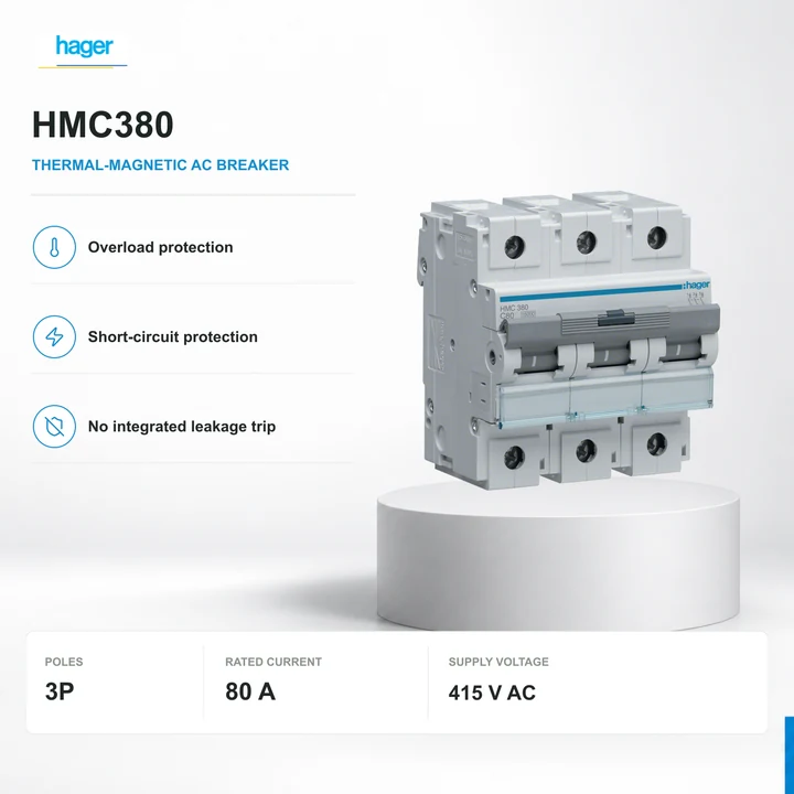 Hager HMC380 · 3P · 80 A