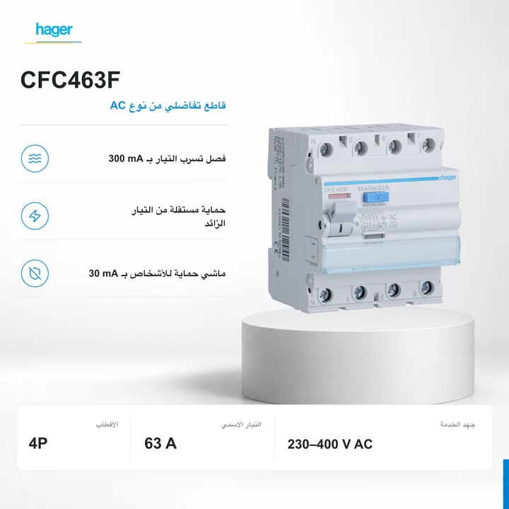 Hager CFC463F · 3P+N · 4P · 63 A
