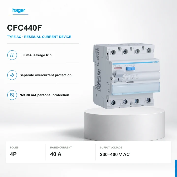 Hager CFC440F · 3P+N · 4P · 40 A