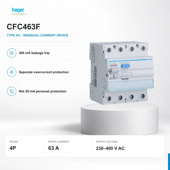 Hager CFC463F · 3P+N · 4P · 63 A