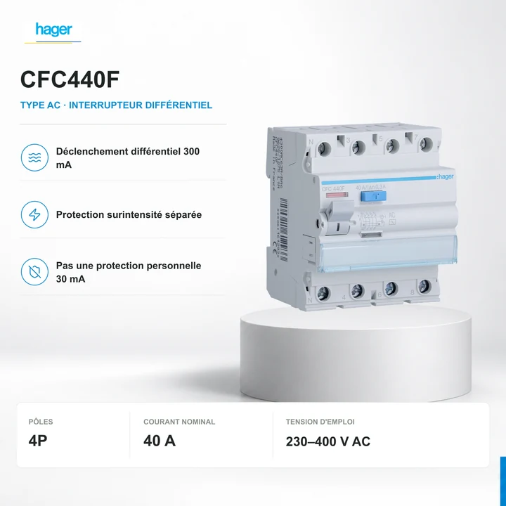 Hager CFC440F · 3P+N · 4P · 40 A