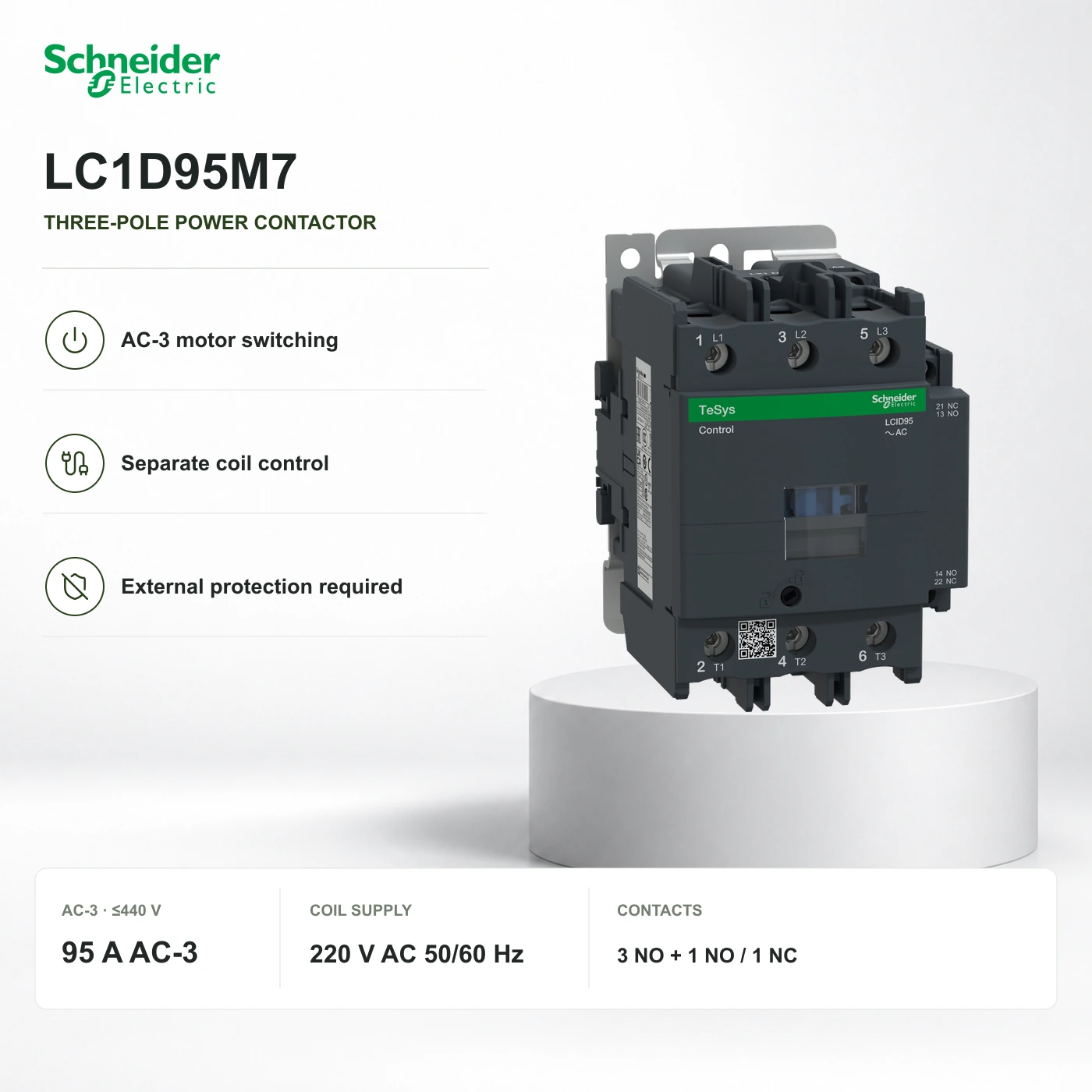 Schneider LC1D95M7 · 95 A contactor