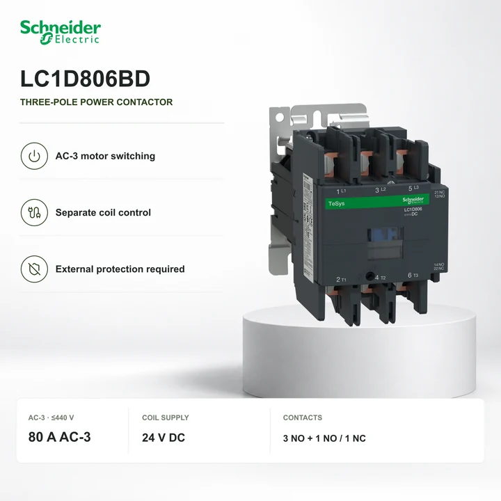 Schneider LC1D806BD · 80 A contactor