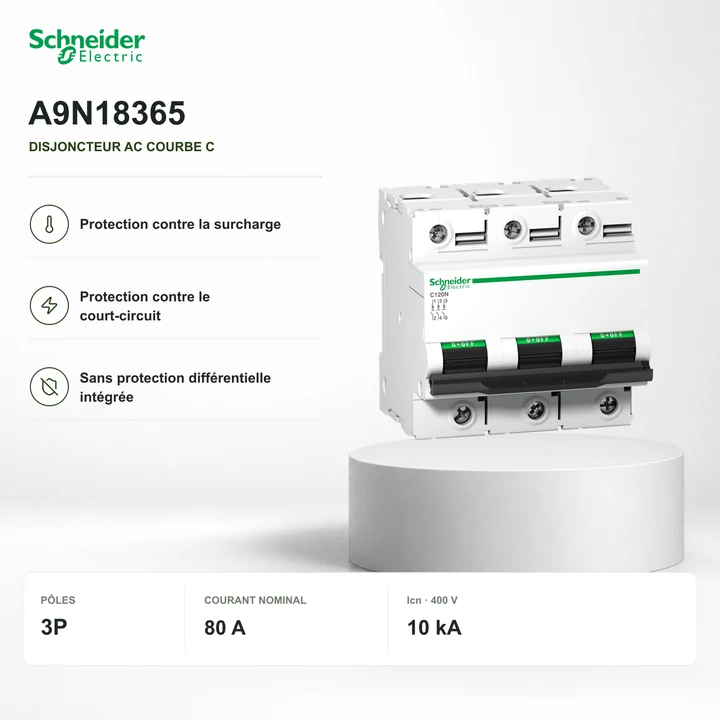 Schneider A9N18365 · disjoncteur 3P courbe C