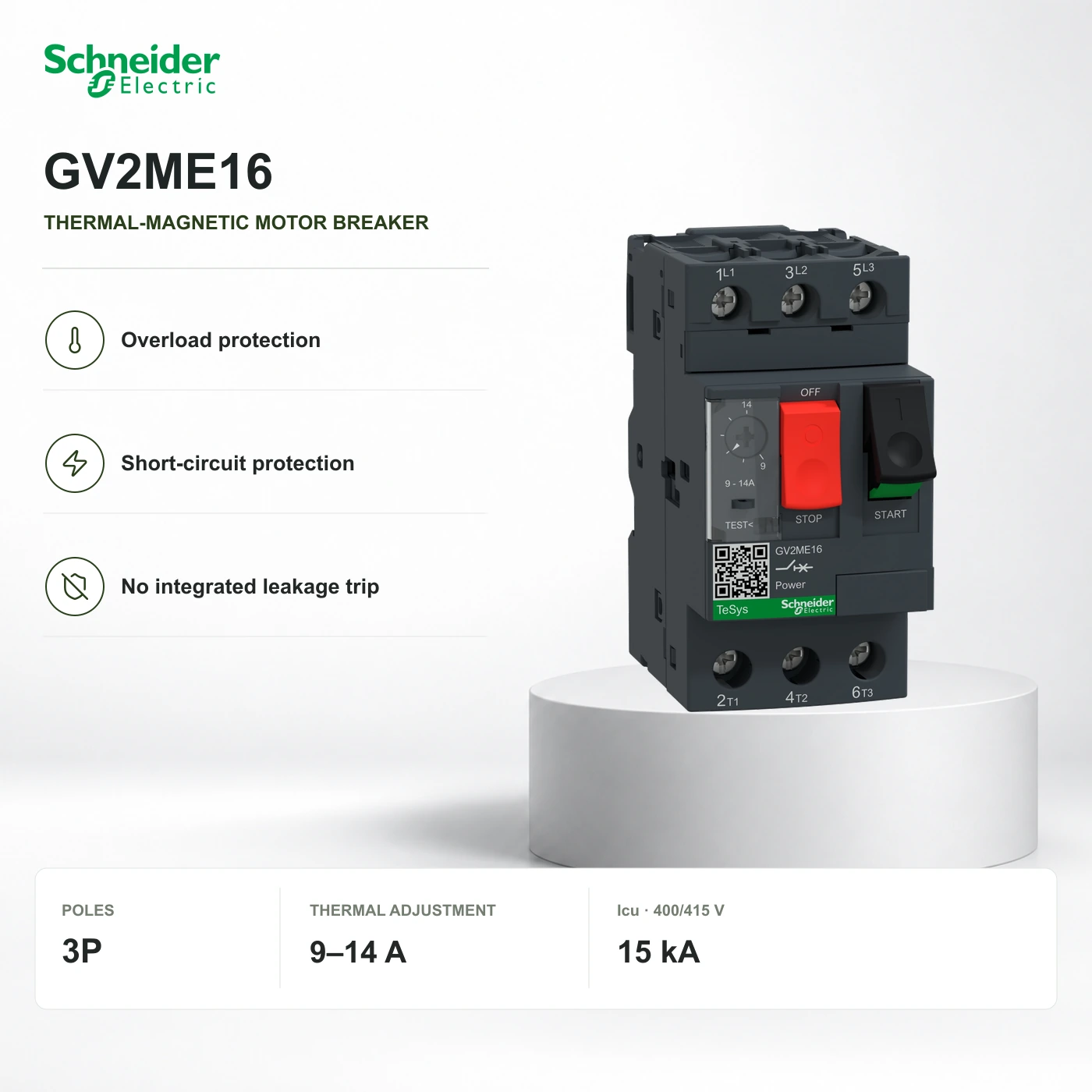 Schneider GV2ME16 · motor breaker