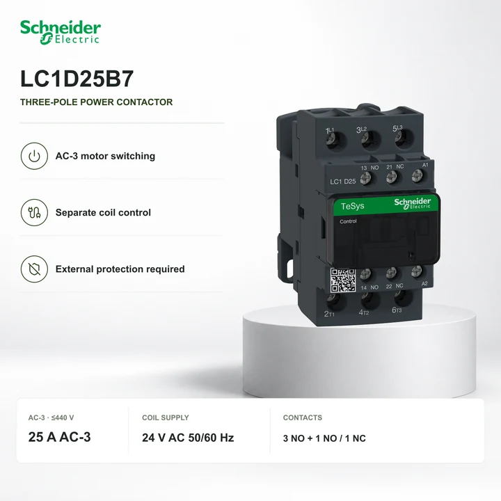 Schneider LC1D25B7 · 25 A contactor