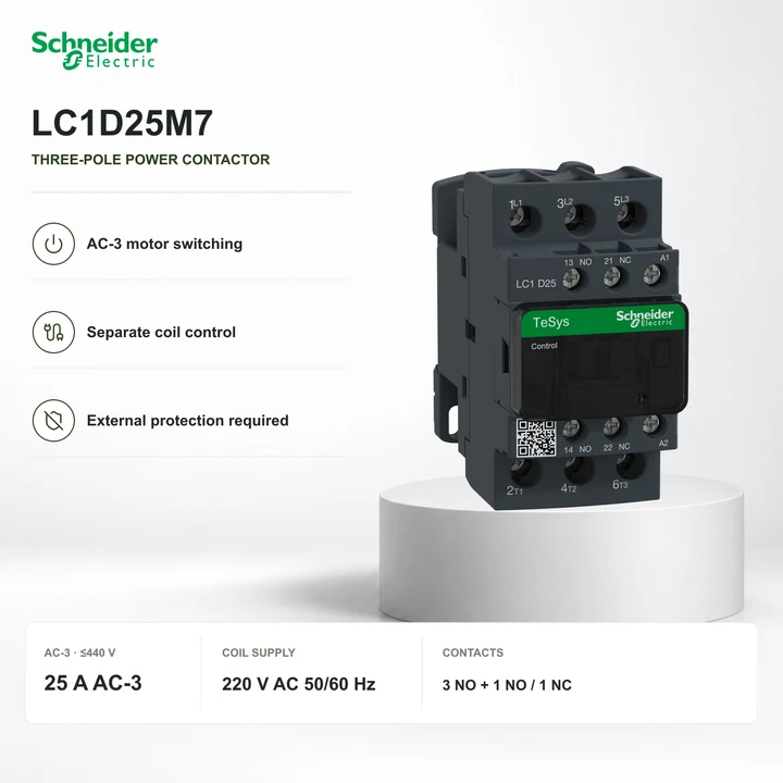 Schneider LC1D25M7 · 25 A contactor