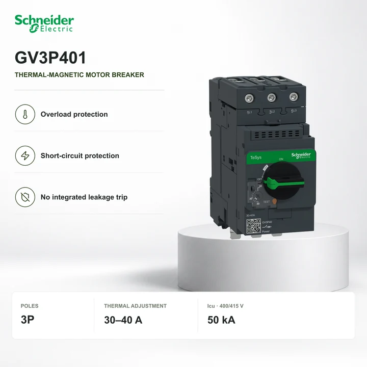 Schneider GV3P401 · motor breaker