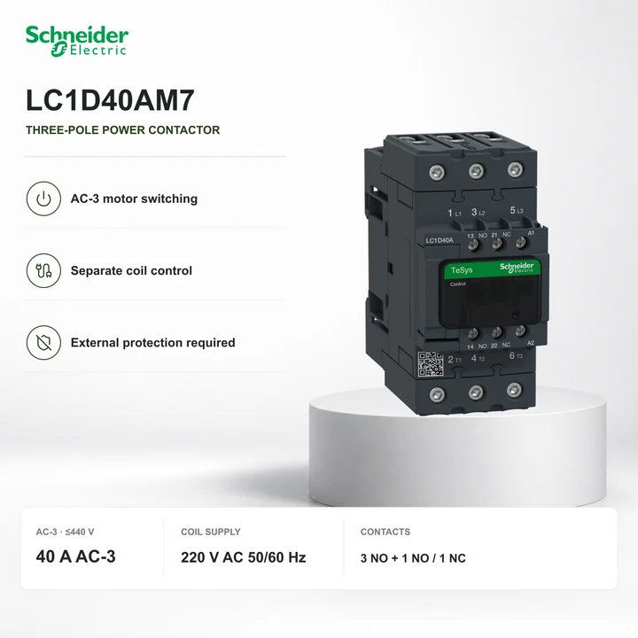 Schneider LC1D40AM7 · 40 A contactor
