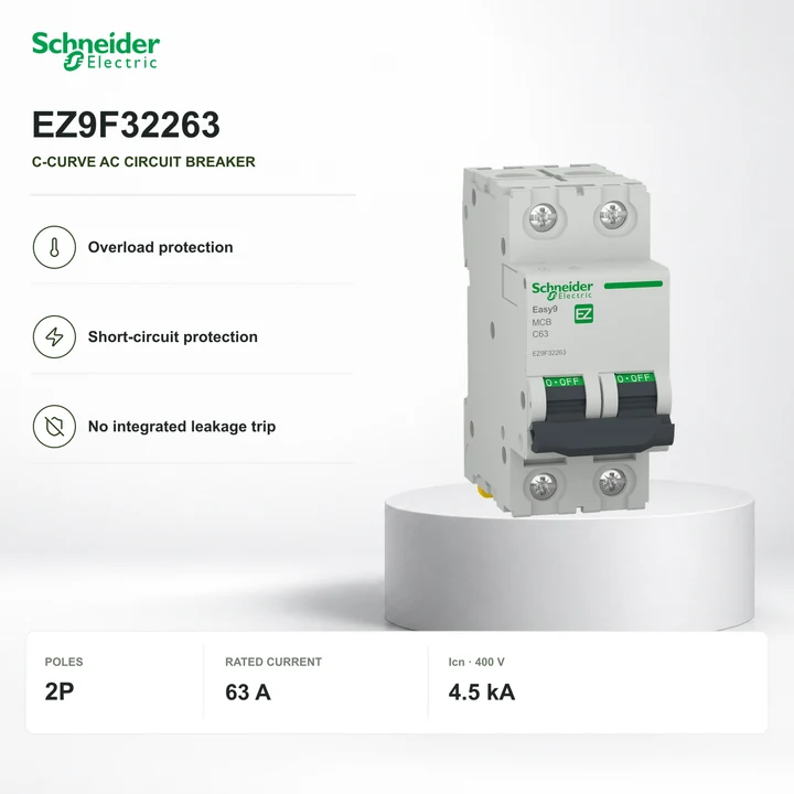 Schneider EZ9F32263 · 2P C-curve breaker