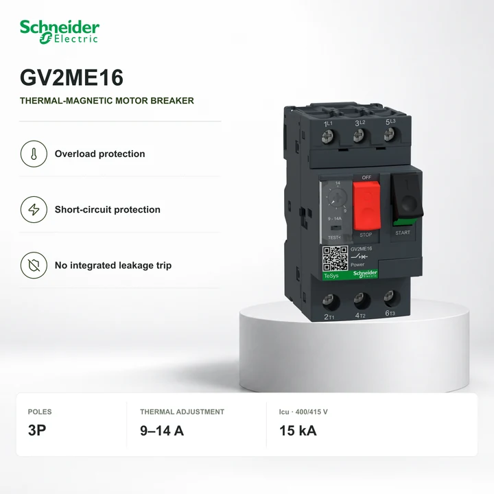 Schneider GV2ME16 · motor breaker