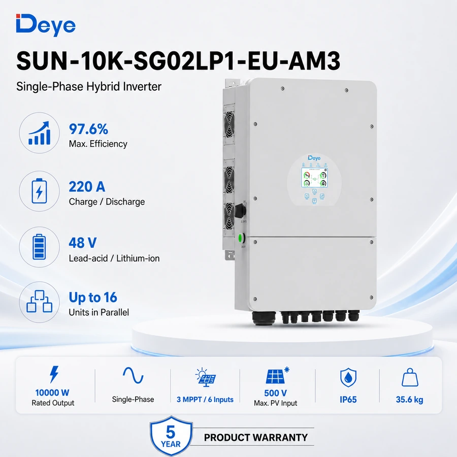 Deye SUN 10 kW Single-Phase Low-Voltage Hybrid Inverter