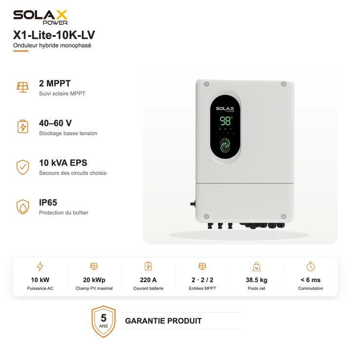 Onduleur hybride SolaX 10 kW monophasé
