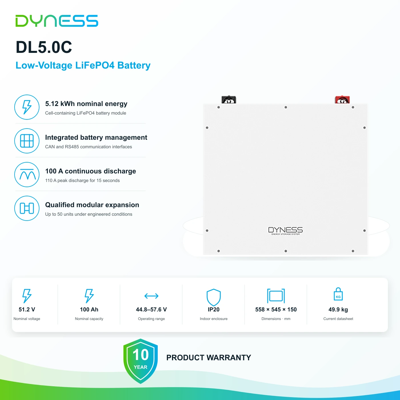 Dyness DL5.0C low-voltage battery front presentation